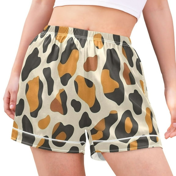 joogoo Women's Pajama Lounge Shorts Leopard Print Bottoms Sleep Short M