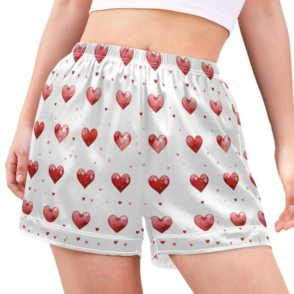 joogoo Women's Pajama Lounge Shorts Love Heart Bottoms Sleep Short L