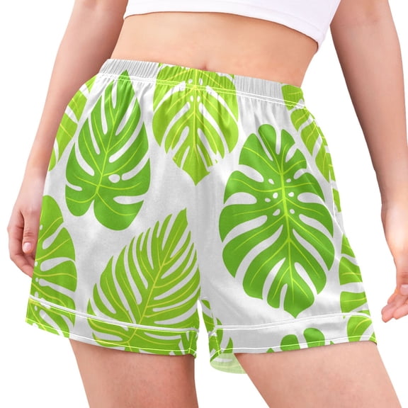 joogoo Women's Pajama Lounge Shorts Palm Leaves Bottoms Sleep Short S