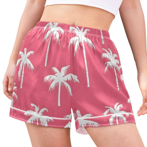 joogoo Women's Pajama Lounge Shorts Palm Tree-a3 Bottoms Sleep Short L