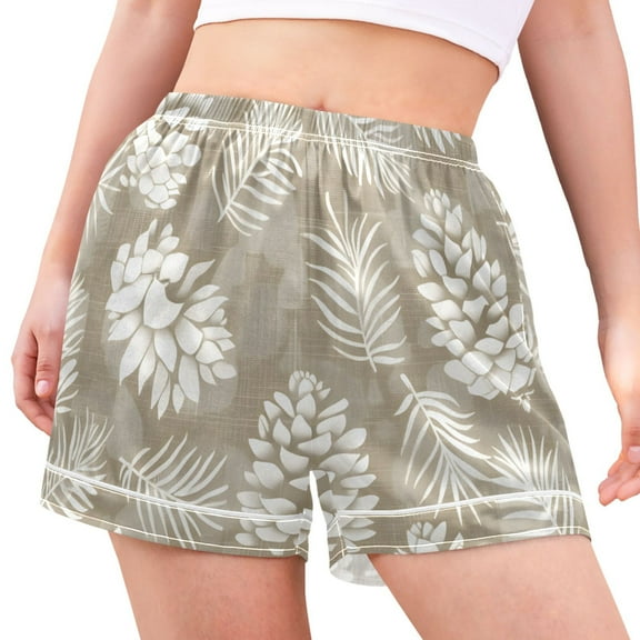 joogoo Women's Pajama Lounge Shorts Pinecone and Leaf Bottoms Sleep Short XXL