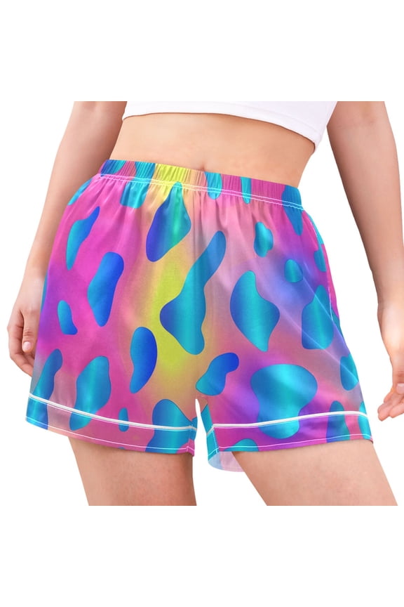 Women's Pajama Lounge Shorts Rainbow Leopard Bottoms Sleep Short XXL