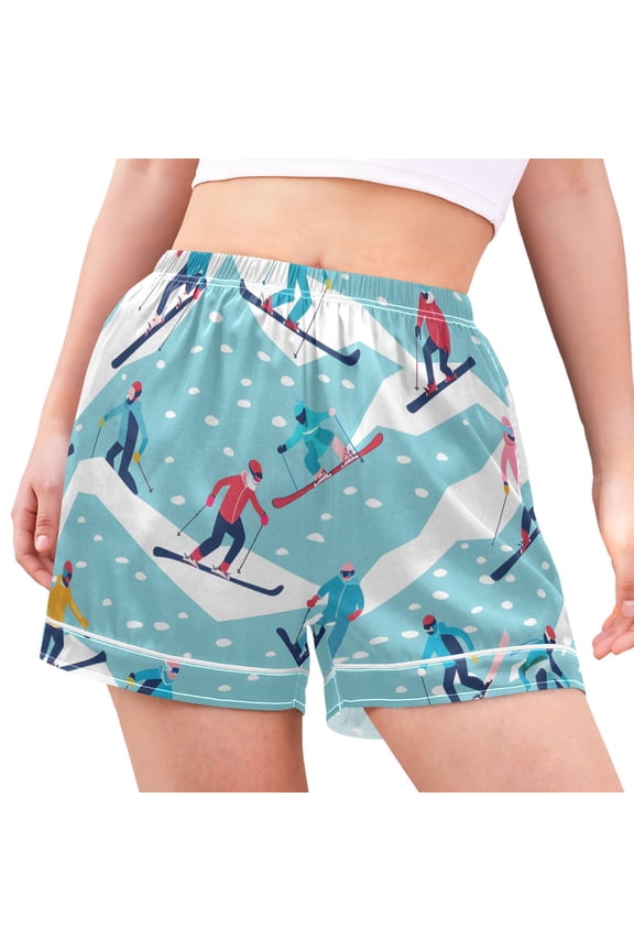 Women's Pajama Lounge Shorts Skiers Skating Bottoms Sleep Short L