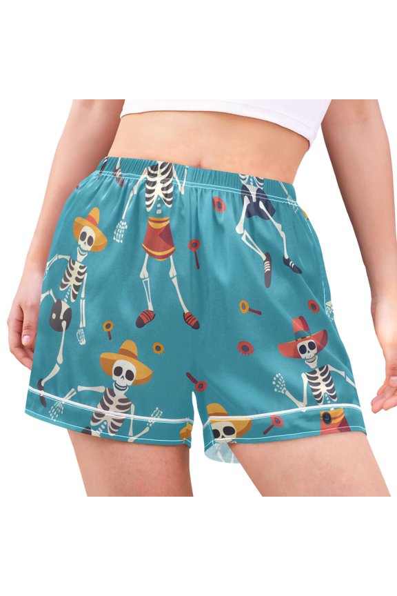 Women's Pajama Lounge Shorts Skull Dance Bottoms Sleep Short S