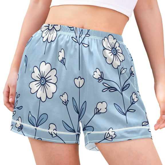 joogoo Women's Pajama Lounge Shorts Spring Flowers Bottoms Sleep Short S