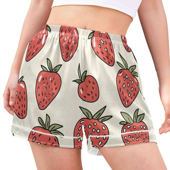 joogoo Women's Pajama Lounge Shorts Strawberry Bottoms Sleep Short XL