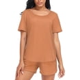 thumbnail image 1 of joogoo Women's Pajama Set Dark Orange Paint Short Sleepwear Loungewear with Pockets XXL, 1 of 7