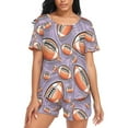 thumbnail image 1 of joogoo Women's Pajama Set Football Balls Short Sleepwear Loungewear with Pockets M, 1 of 7