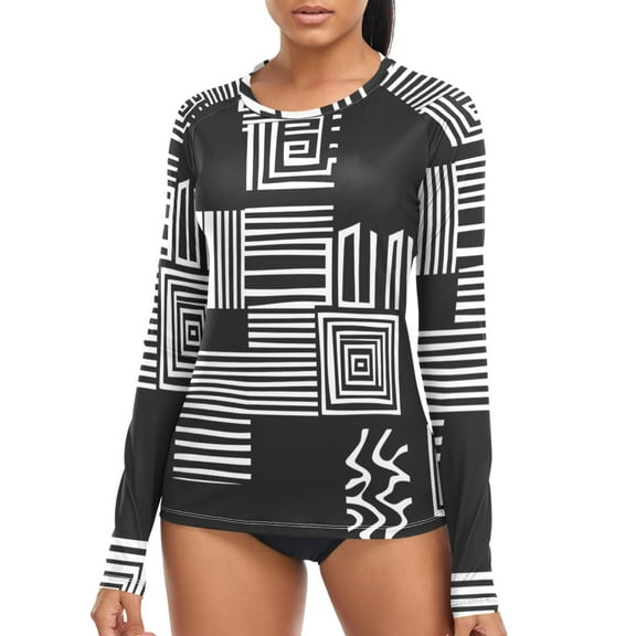 joogoo Womens UPF 50  Sun Shirts Artical Line Long Sleeve UV Protection Rash Guard Tops M