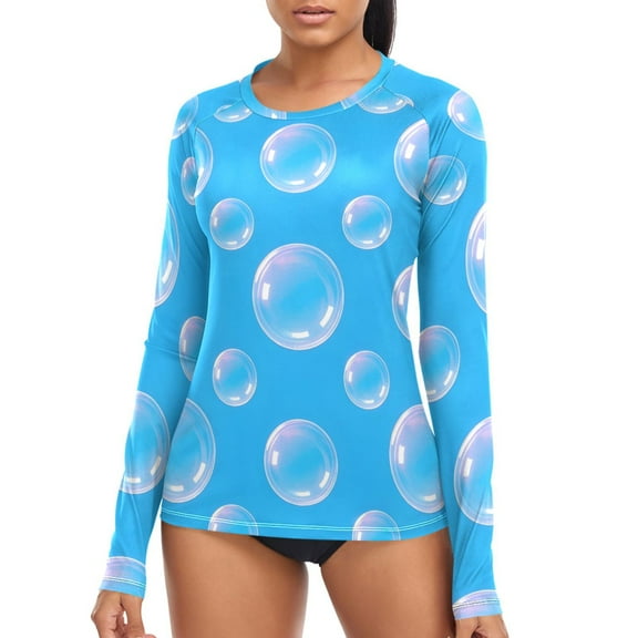 joogoo Womens UPF 50  Sun Shirts Bubble Long Sleeve UV Protection Rash Guard Tops L