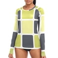 thumbnail image 1 of joogoo Womens UPF 50+ Sun Shirts Checkered Grid-t8 Long Sleeve UV Protection Rash Guard Tops L, 1 of 7