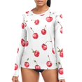 thumbnail image 1 of joogoo Womens UPF 50+ Sun Shirts Cherry Fruit Long Sleeve UV Protection Rash Guard Tops M, 1 of 7