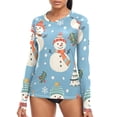 thumbnail image 1 of joogoo Womens UPF 50+ Rash Guard Christmas Snowman Trees Long Sleeve UV Protection Sun Shirts Tops M, 1 of 7