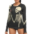 thumbnail image 1 of joogoo Womens UPF 50+ Rash Guard Cool Skeleton Rose Flower Long Sleeve UV Protection Sun Shirts Tops M, 1 of 7