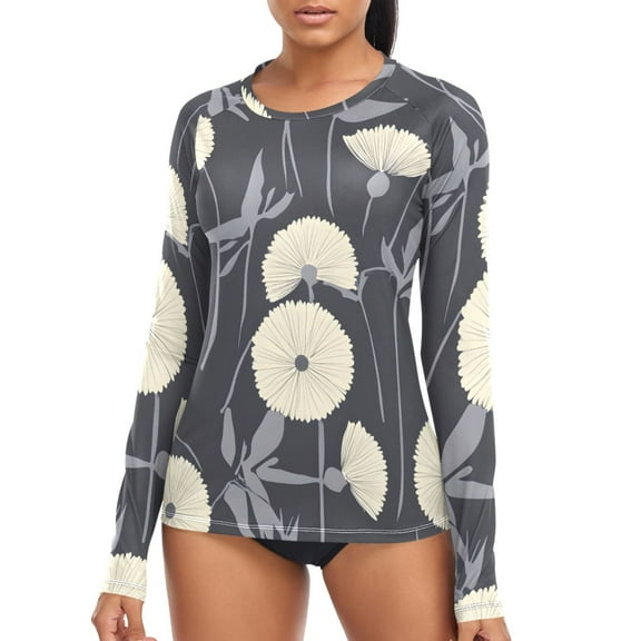 joogoo Womens UPF 50 Sun Shirts Dandelion Flower Long Sleeve UV Protection Rash Guard Tops S