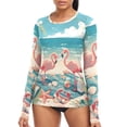 thumbnail image 1 of joogoo Womens UPF 50+ Rash Guard Flamingos Camping Beach Long Sleeve UV Protection Sun Shirts Tops XL, 1 of 7