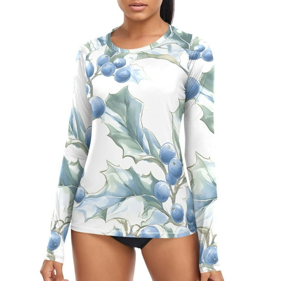 joogoo Womens UPF 50  Sun Shirts Fruit Winter Long Sleeve UV Protection Rash Guard Tops XS