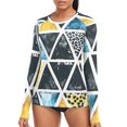 thumbnail image 1 of joogoo Womens UPF 50+ Sun Shirts Geometric Leopard Stripes Long Sleeve UV Protection Rash Guard Tops XS, 1 of 7