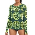 thumbnail image 1 of joogoo Womens UPF 50+ Sun Shirts Green Circle Pattern Long Sleeve UV Protection Rash Guard Tops M, 1 of 7