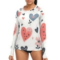 thumbnail image 1 of joogoo Womens UPF 50+ Rash Guard Heart Valentine's Day Long Sleeve UV Protection Sun Shirts Tops XS, 1 of 7