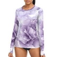 thumbnail image 1 of joogoo Womens UPF 50+ Rash Guard Peonies Floral Long Sleeve UV Protection Sun Shirts Tops S, 1 of 7