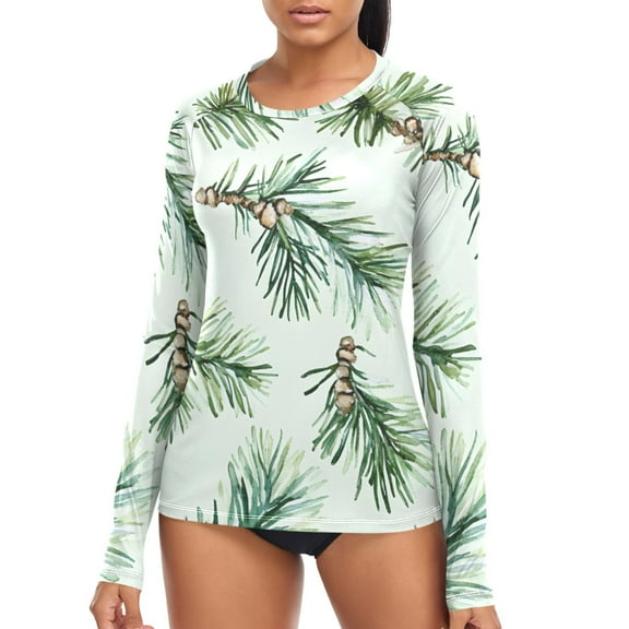 joogoo Womens UPF 50  Sun Shirts Tree Branches Long Sleeve UV Protection Rash Guard Tops M