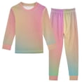 thumbnail image 1 of joogoo Yellow Gradient 2 Piece Long Sleeve Tee and Pants Cotton Pajama Set 8Y, 1 of 7