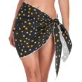 thumbnail image 1 of joogoo Yellow White Stars Women's Beach Sarong Bathing Suit Wrap Swimwear Cover Ups L, 1 of 7