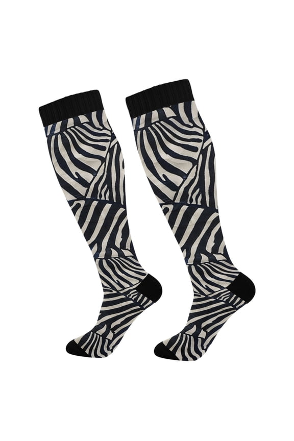 Zebra Pattern Socks Women Men Knee High Sock