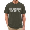 thumbnail image 1 of jowamay Dog Is Friendly I Am Not Tshirt Crew Neck Funny Cotton Tee Shirt Short Sleeve Vintage Washed Tops for Party, 1 of 6
