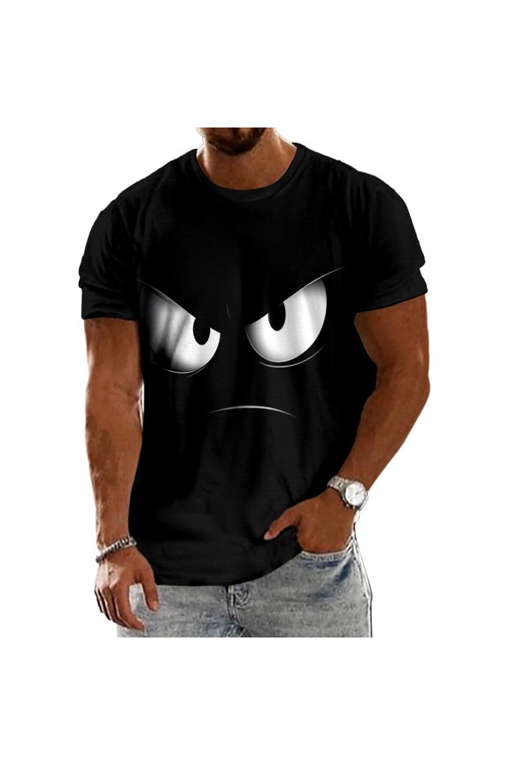 Googly Eye T Shirt Men Crewneck Men Funny Short Sleeve Casual T Shirt Regular Fit Trendy Tops for Streetwear