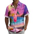 thumbnail image 1 of jowamay Hawaiian Shirts for Men Short Sleeve Summer Refreshing Drink Hawaiian Button Down Shirt for Vacation Travel, 1 of 7