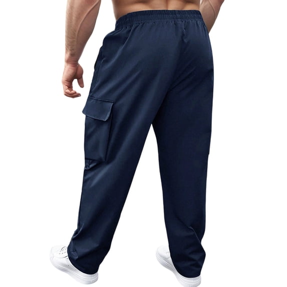 jowamay Men's Cargo Pants Elastic Waist Drawstring Waist Cargo Pants Loose Fit Casual Trousers for Jogging