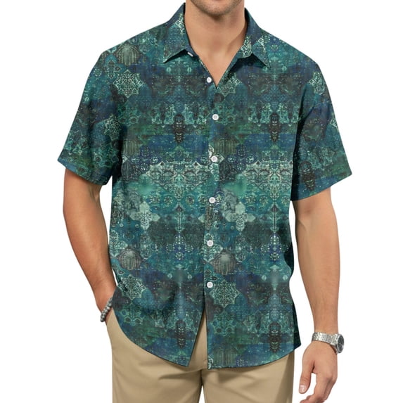 jowamay Men's Hawaiian Shirts Vintage Beach Button Up Shirts Casual Tropical Tops Short Sleeve for Vacation Travel Dating