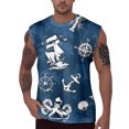 thumbnail image 1 of jowamay Mens Graphic Tank Tops Sailing Crew Neck Retro Muscle Tank Tops Summer Sleeveless Shirts for Beach, 1 of 7