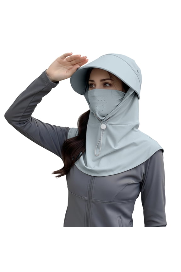 Sun Hood Breathable UV Protection Face Cover Full Head Fishing Hat with Neck Guard for Skiing