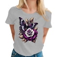thumbnail image 1 of jowamay Womens Butterfly Shirt Flower Crewneck Summer Casual T Shirts Fashion Graphic Tees for Travel Dating, 1 of 7