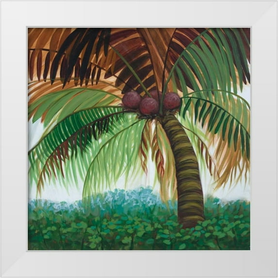 joy, Julie 26x26 White Modern Wood Framed Museum Art Print Titled - Tropic Palm II