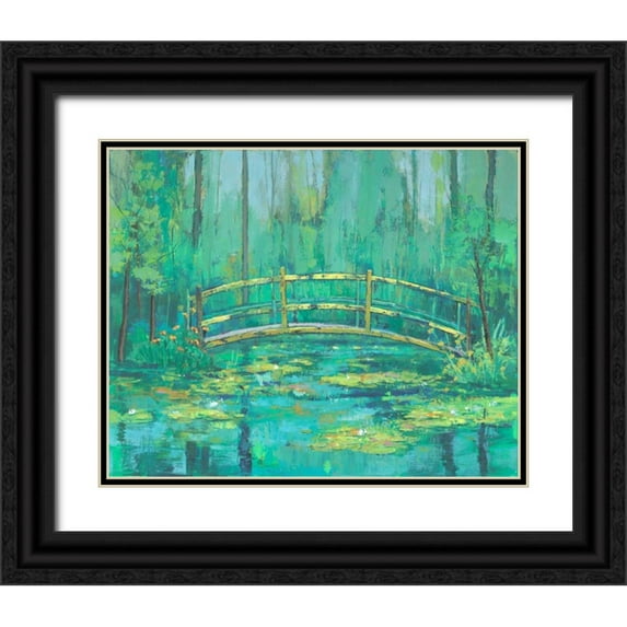 joy, Julie 32x26 Black Ornate Wood Framed with Double Matting Museum Art Print Titled - A River Crossing II