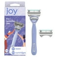 thumbnail image 1 of joy Razor for Women, 5 blades, Manual Razor, Handle +2 Blade Razor Refills, Lavendar - 3 Pack, 1 of 9