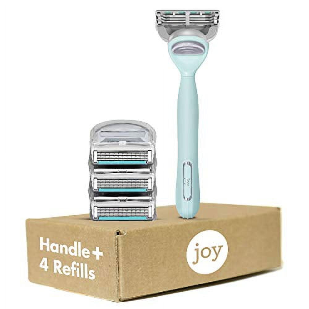 joy Women's Razor Handle + 4 Razor Blade Refills, Teal