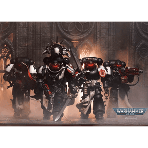 JOYTOY Official Warhammer 40k Black Templars Grimaldus Power Axe Warrior Cape Premium 1/18 Scale Collectible Accessory (No Figure, Armor Upgrade)