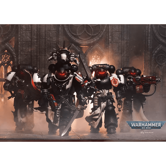 JOYTOY Official Warhammer 40k Black Templars Grimaldus Power Axe Warrior Cape Premium 1/18 Scale Collectible Accessory (No Figure, Armor Upgrade)