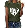 thumbnail image 1 of jsaierl Baseball Mom Shirts for Women Heart Pattern Short Sleeve T Shirt Trendy Crew Neck Summer Top Baseball Fans Tee, 1 of 6