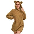 thumbnail image 1 of jsaierl Bear Hoodie Women Fuzzy Pullover Sweater Sherpa Fleece Hooded Sweatshirt Furry Cute Animal Hoodies with Ears, 1 of 9