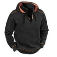 thumbnail image 1 of jsaierl Black and Friday Deals 2024 1/4 Zipper Hoodie Pullover for Men Sweat Jacket Loose Fit Sport Sweatshirts Cargo Jacket Coats for Outdoor Workout Gym Sports Running, 1 of 5