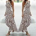 thumbnail image 1 of jsaierl Black and White Striped Halter Empire Waist Flowy Swing Casual Beach Vacation Summer Prom Evening Long Maxi Dresses, 1 of 6