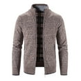 thumbnail image 1 of jsaierl Cardigan Sweaters for Men Knit Full Zip Stand Collar Woolen Outwear Long Sleeve Slim Cozy Sweater Jacket, 1 of 4
