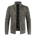 thumbnail image 1 of jsaierl Cardigan Sweaters for Men Knit Stand Collar Full Zip Jacket Top Long Sleeve Fall and Winter Warm Sweater Outwear, 1 of 4