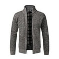 thumbnail image 1 of jsaierl Cardigan Sweaters for Men Knit Zip Up Stand Collar Outwear Slim Long Sleeve Woolen Warm Sweater Jacket with Pockets, 1 of 9
